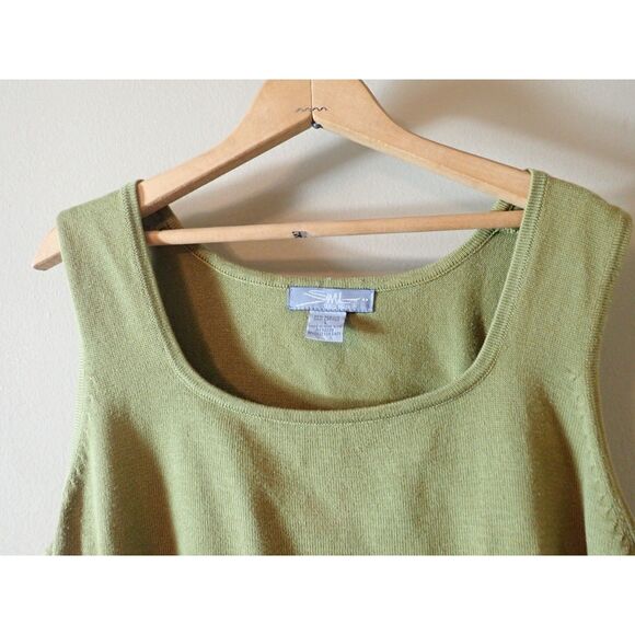 SML Designs Large Knit Tank Top Cropped Sweat Green - Picture 3 of 6